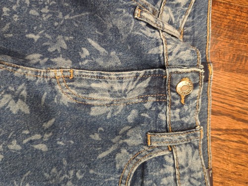 Gap Jeans Indigo Floral Print Girl's 16 Straight Leg Laser Denim Blue NWT - Picture 3 of 9