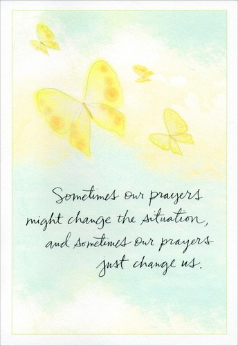 Religious ENCOURAGEMENT Card, Yellow Butterfly Prayers James 5 by DaySpring +✉ - Picture 1 of 5