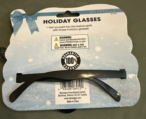 Merangue Holiday Glasses Green Color Frame With Red Nose. New W/ Glitter Accent - Picture 6 of 6
