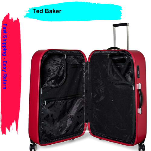 Ted Baker Women's Belle Fashion Lightweight Hardshell Spinner Luggage Red - Picture 4 of 9