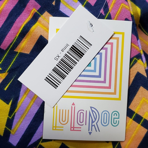 LuLaRoe Irma T-Shirt Short Sleeve Tunic Length Round Hi-Low Hem Geometric XS - Picture 10 of 10