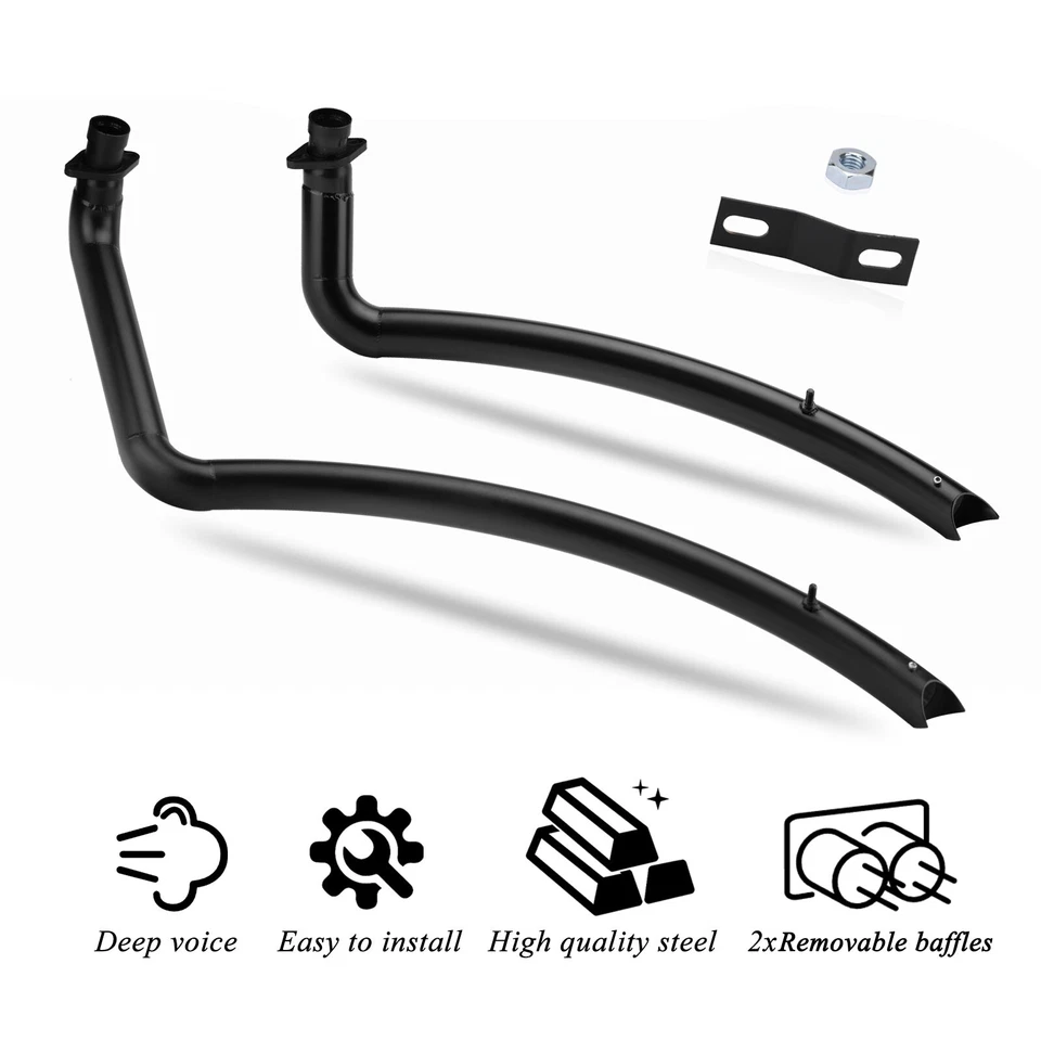 For Kawasaki Vulcan 900 Custom VN900 Classic Shortshots Staggered Exhaust Pipes - Изображение 3 из 4