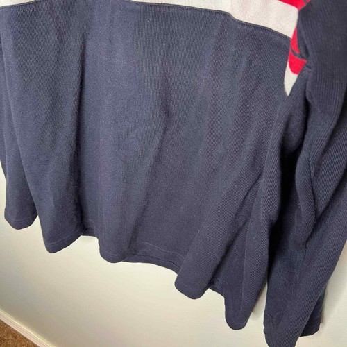 Vintage Y2K Tommy Hilfiger Pullover Knit Sweater Mens M Spell Out Navy Blue Red - Bild 3 von 7