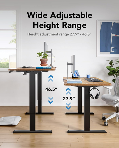 48" X 24" Electric Standing Desk Adjustable Height, 4 Memory Height Settings, He - Picture 5 of 9