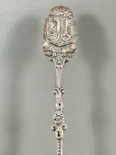Genf 800 Silber Antik Sammlerstück Souvenir Löffel - Bild 6 von 8