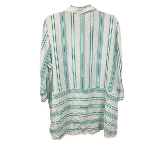 Soft Surroundings Damen Bluse gestreift weiß grün Button Down - Größe XL - Bild 2 von 6