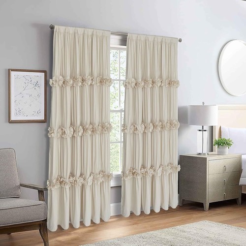 Thermal Insulated Blackout Window Curtains,54"Wx84" L (Pair), Boho Ruched Window - Picture 2 of 8