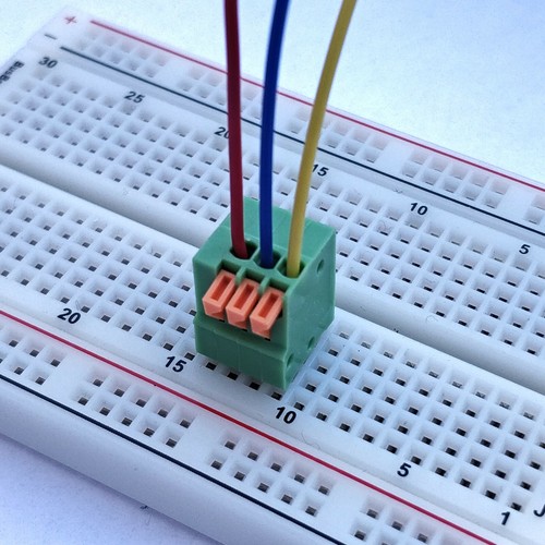 🇬🇧2pcs 3-pin spring terminal connector block, screwless, 2.54mm 0.1" pitch, 3P - Picture 2 of 5