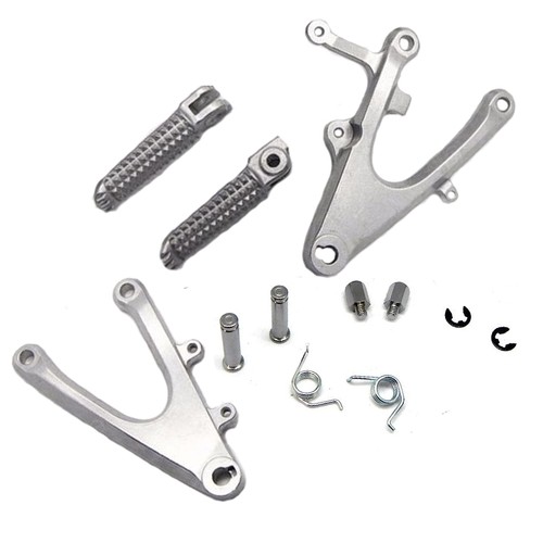 Brand new Silver Motorcycle Front Foot Pegs Bracket For Yamaha YZF-R1 2004-2006 - Picture 3 of 5