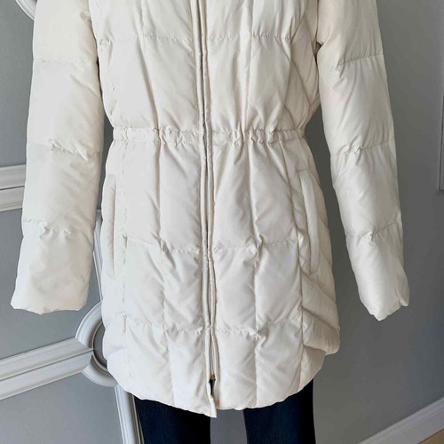 Ellen Tracy Women's Faux Fur Collar Down Puffer Coat Cream Medium - Picture 4 of 11