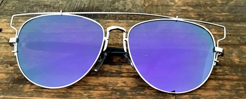 Top Technologic Mirror REFLECTIVE Flat Lenses Metal Frame Women Men Sunglasses - Picture 8 of 9
