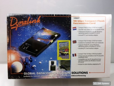 Dynalink 1456CF CF COMPACT FLASH 56K Modem Karte, Card + PCMCIA Adapter, NEU