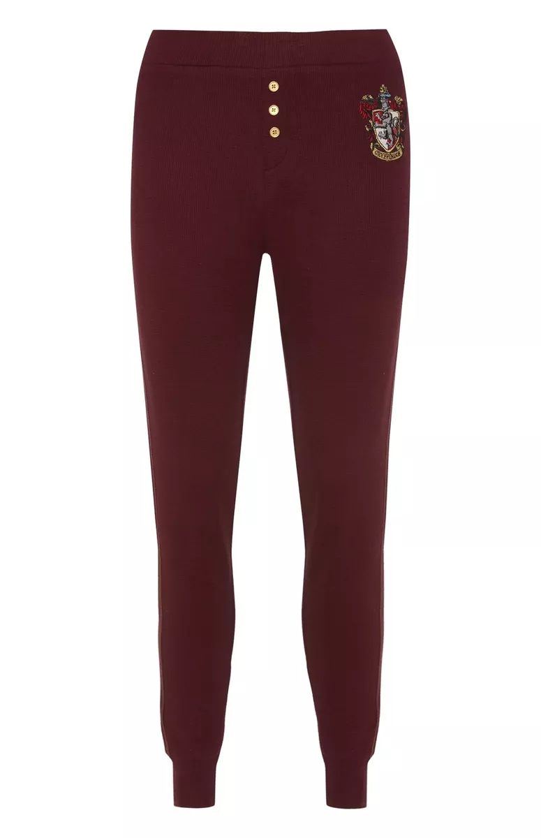 PRIMARK HARRY POTTER PJ Bottoms Gryffindor Burgundy Waffle UK Sizes 6 20 NEW