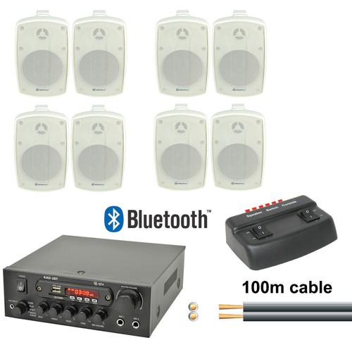 Kit Sistema Altoparlanti Amplificatore Esterno Con Bluetooth 2 4 8 Caffè Ristorante Negozio - Foto 6 di 6