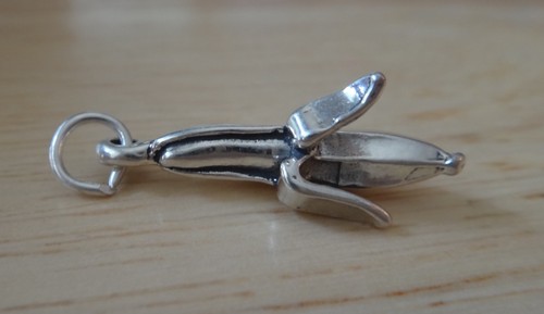 Dije plátano pelado comida frutal plata esterlina 3D 23x10 mm - Imagen 3 de 3