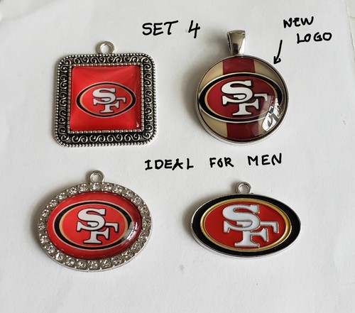 Sale set 4 pcs charm of SF 49ers Football team made with top glass, enamel paint - Picture 14 of 20