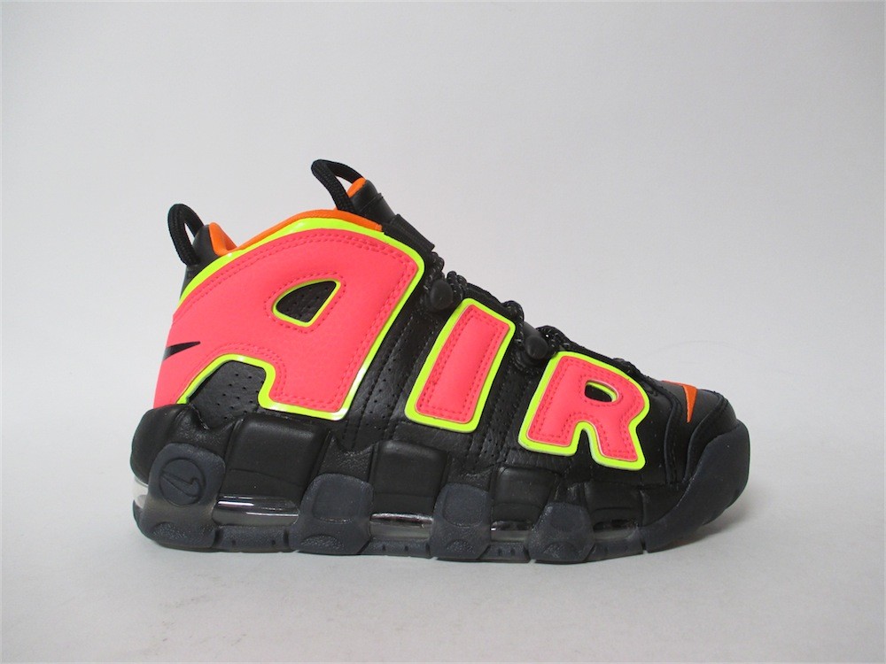 Womens Air More Uptempo Black Hot Punch Volt Pippen Sz 7.5 917593-002 Womens Air More Uptempo Black Hot Punch Volt Pippen Sz 7.5 917593-002