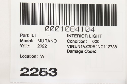 2021 - 2024 NISSAN MURANO INTERIOR HEADLINER DOME READING LIGHT LAMP OEM TRIM_G - Picture 11 of 11