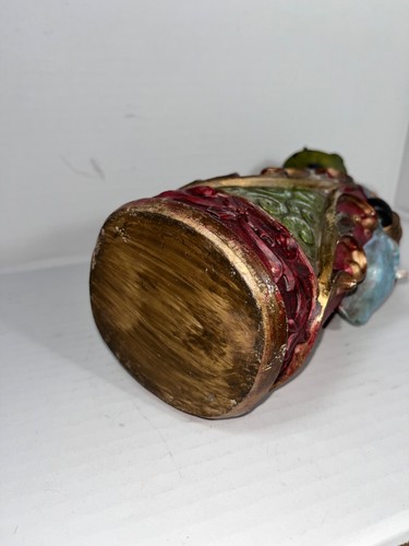 Weihnachtsmann Weihnachtsfigur hält Baum mit Ranzen Spielzeug groß - Bild 7 von 8