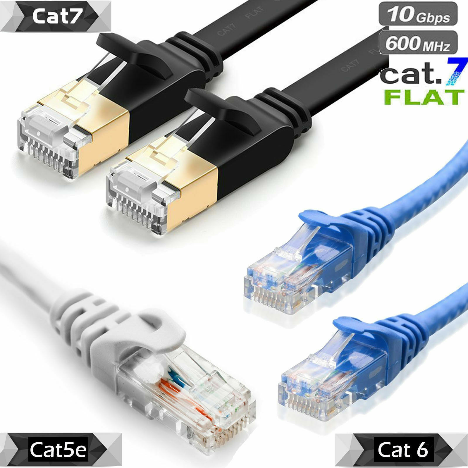 Blue 100 FT Foot 30M Cat5e Patch Ethernet LAN Network Router Wire Cable  Cord For PC, Mac, Laptop, PS2, PS3, PS4, XBox, and XBox 360 XBox One 