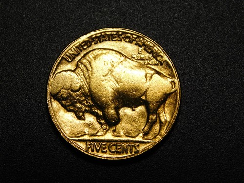 OLD US COIN 1936 BUFFALO NICKEL GOLD PLATED - Picture 7 of 8