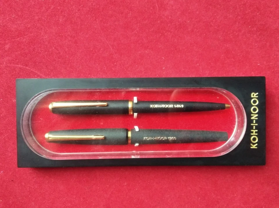 +Juego DE COLECCIÓN PLUMA ESTILOGRÁFICA Koh-I-Noor 1309 NEGRO + Bolígrafo 5869 en caja original Foto 3 de 4