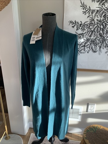 WOOLOVERS LONG CARDIGAN DAMEN XS GRÜN FEINE MERINOWOLLE Urlaub Neu mit Etikett A73a Eden - Bild 3 von 10
