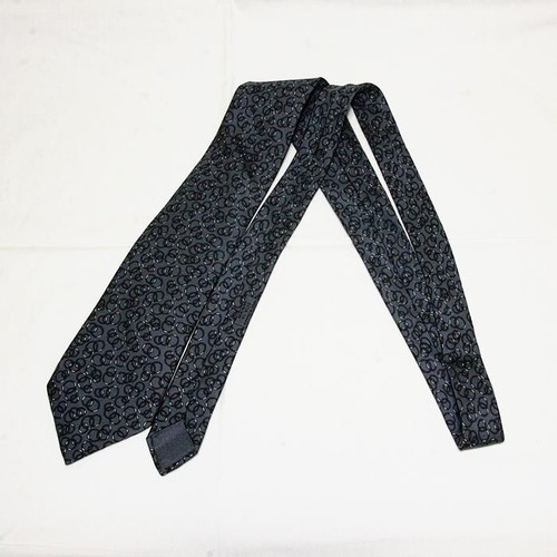 Corbata de cuello HERMES seda logotipo azul marino vendedor de Japón N1205 25 Hecha en Francia - Imagen 2 de 7