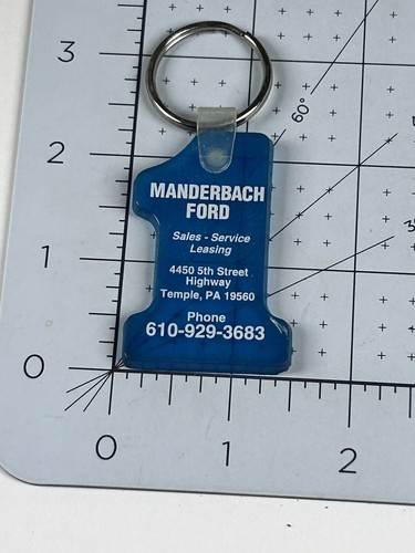 Llavero Manderbach Ford Temple PA vintage concesionario de autos - Imagen 3 de 3