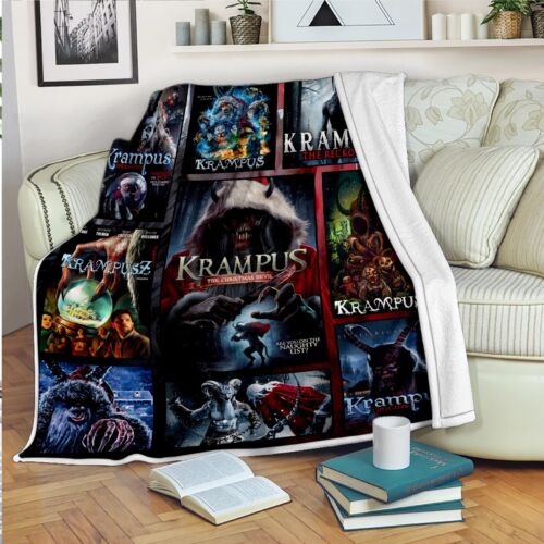 Krampus Blankets, Krampus Chrismtas Funny Movie Fleece, Sherpa Blanket - Picture 2 of 21