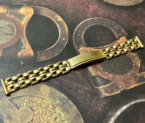 Correa de reloj vintage para damas Bretton años 30 relleno oro 12K broche mariposa 14 mm - Imagen 4 de 5