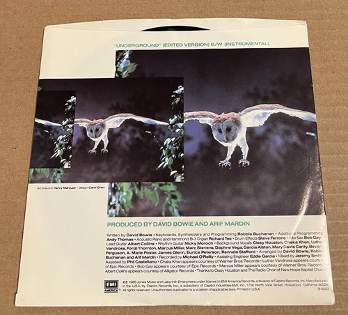 David Bowie - Underground SELTENE Promo 7" Vinyl Single '86 - Bild 2 von 3