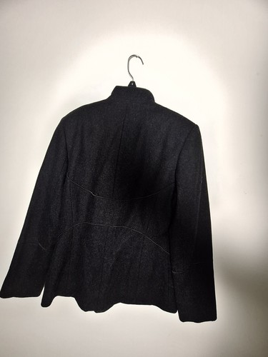 Harvé Bernard Womens Black Wool Jacket Zipper Size 8 - Picture 5 of 12