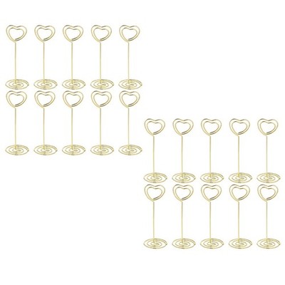 20 Pcs Golden Decorative Card Clips Multi Function Memo Holders for Events