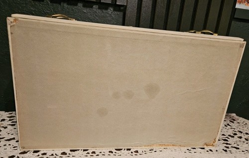 Vintage Lady Buxton Large Jewelry Dresser Box 4 Tier Mirror Velvet Lining Beige - Picture 12 of 16