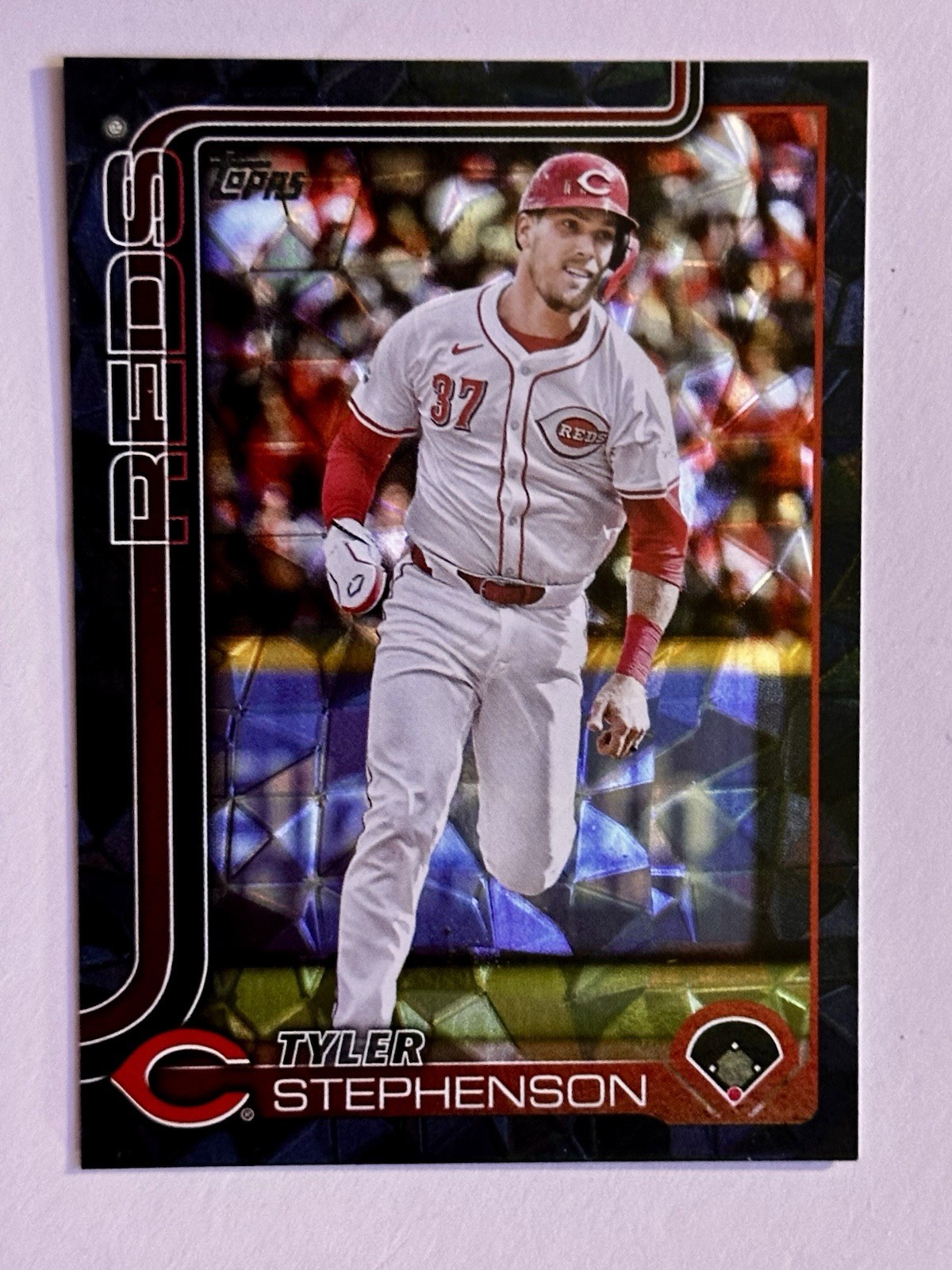 2025 Topps Series 1 Tyler Stephenson Black Diamante Foil SSP /10 #31 Reds