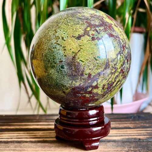 4.32LB Natural dragon blood stone quartz sphere crystal ball reiki healing - Picture 4 of 12