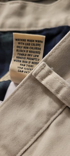 LL BEAN NATURAL FIT FLANNEL LINED CHINOS- MENS SIZE 34x30 Khaki Style 162385 - Picture 9 of 14
