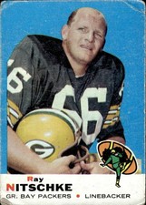 1969 TOPPS RAY NITSCHKE 55 FAIR FOOTBALL GREEN BAY PACKERS
