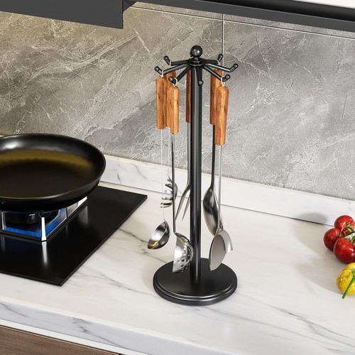 Küchenarbeitsplatte Utensilienhalter, Edelstahl drehbar Kochutensilien... - Bild 7 von 8