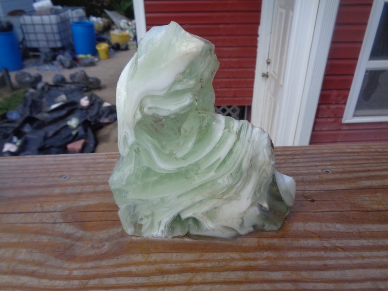 Glass Rock Slag White/Green Swirls 2.14 lbs 49D Landscaping Aquarium Flowers