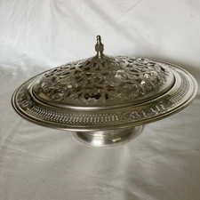 Flower Frog Arranger Centerpiece Bowl Silver Plate