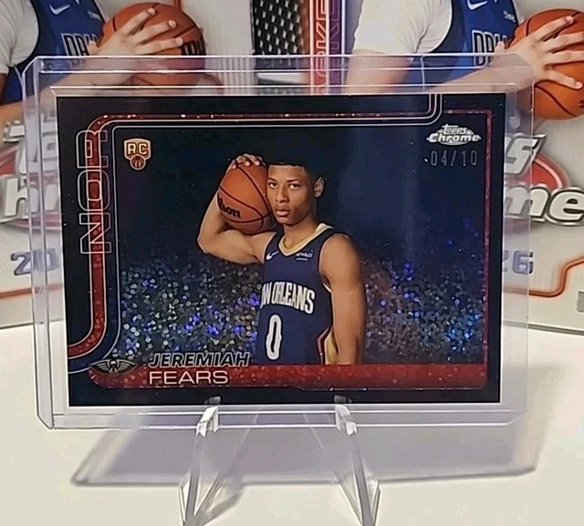2025-26 Topps Chrome Basketball Black Pulsar Jeremiah Fears 04/10 RC MT
