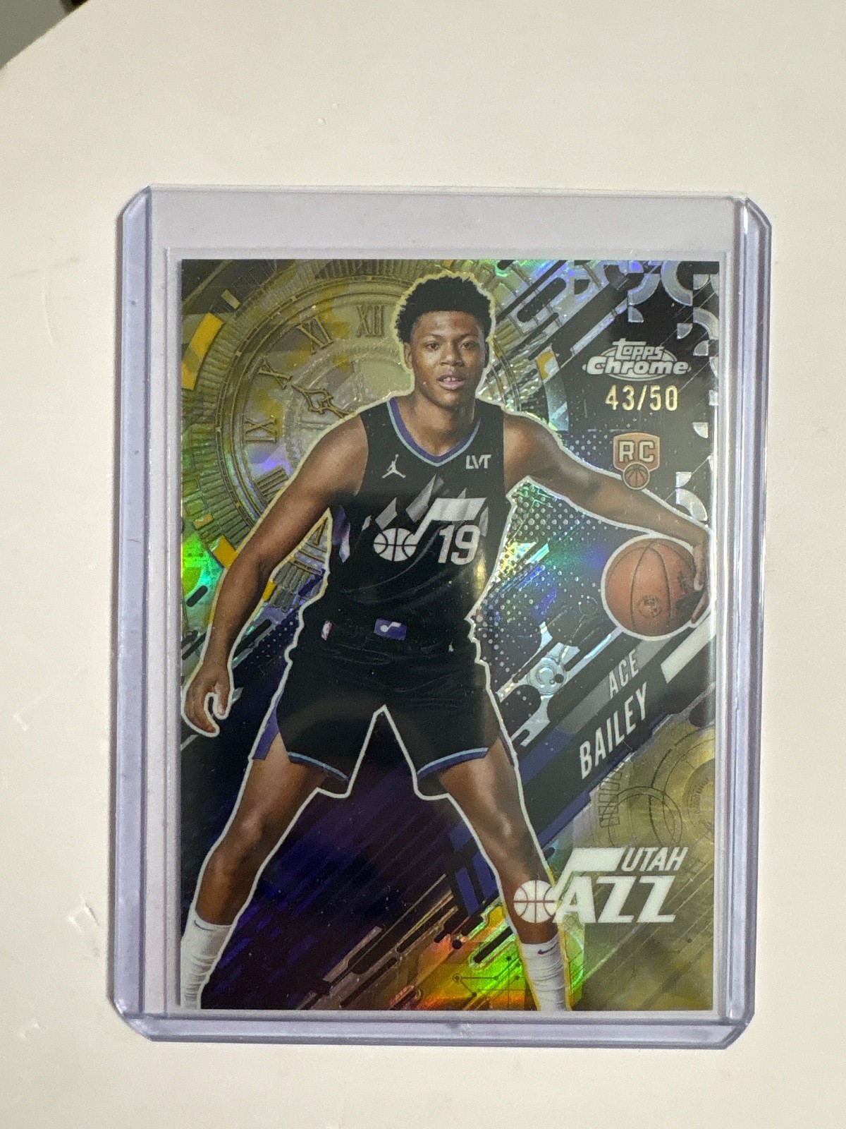 2025-26 TOPPS CHROME ACE BAILEY GOLD /50 SSP GO TIME INSERT JAZZ RC GT-20