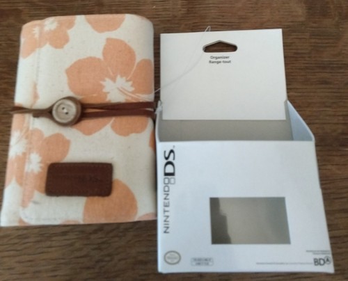 Nintendo DS LITE Flower Canvas Organizer Range-Tout Tragetasche Creme & Rosa - Bild 3 von 11