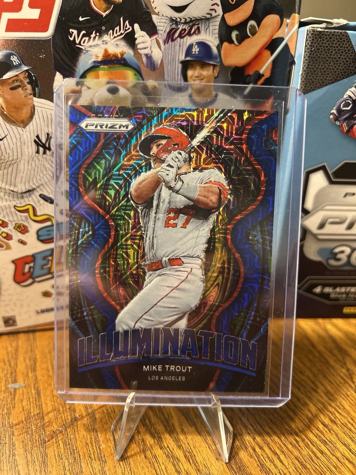 2022 Panini Prizm - Illumination Mike Trout #IL-10 Blue Mojo Prizm /199
