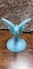This item is a vintage Fenton Blue Satin Glass Butterfly Ring Holder.