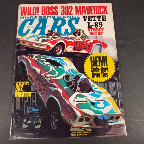 HI-PERFORMANCE CARS MAGAZINE DECEMBER 1969 Drag Racing Hot Rod Vette L-89 Hemi