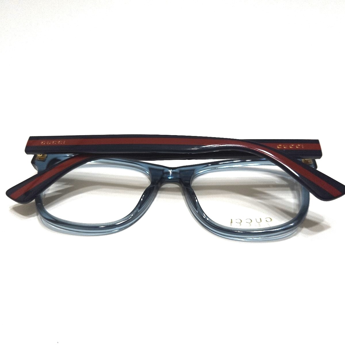 Gucci logo glasses sunglasses stylish blue frame thumbnail 2