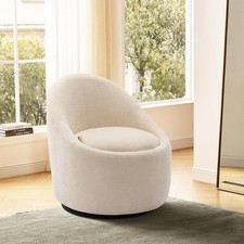 Swivel Chair Accect Barrel Chair, Round Living Room Chair with Storage, 360° ...